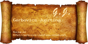 Gerbovics Jusztina névjegykártya